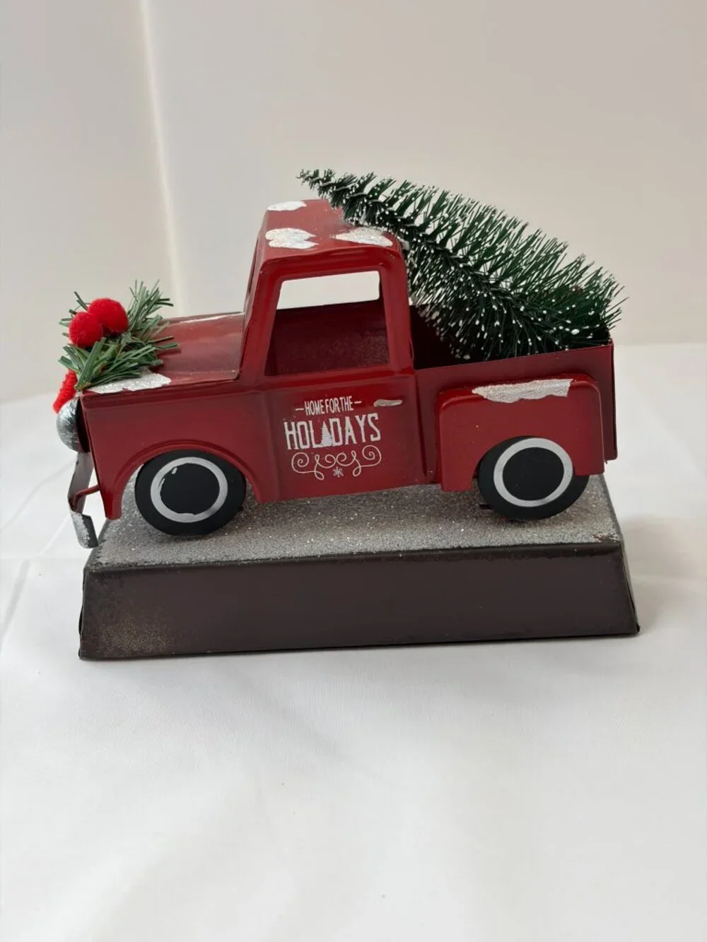 Rustic Christmas Red Truck Stocking Holder & Barn Ornament Farmhouse Holiday